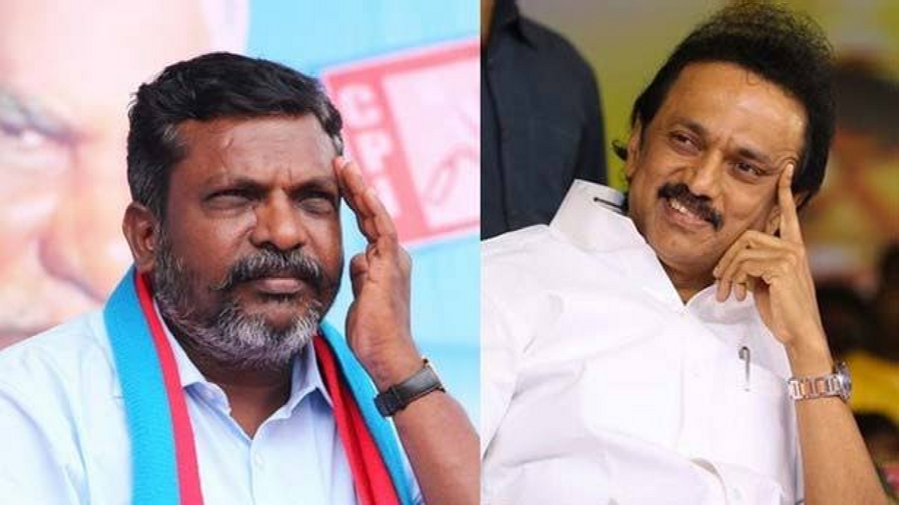 Vck thirumavalavan and mk stalin